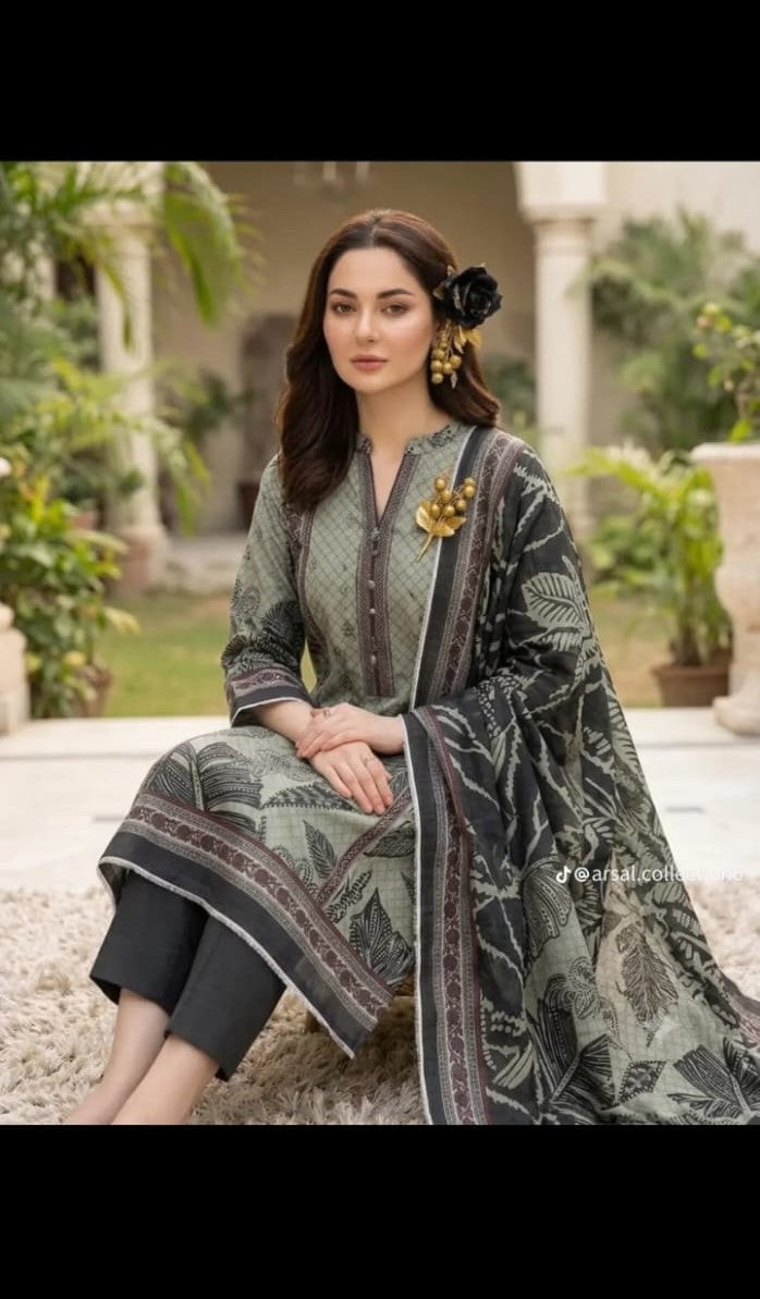 Mystic Sage Printed Lawn Suit