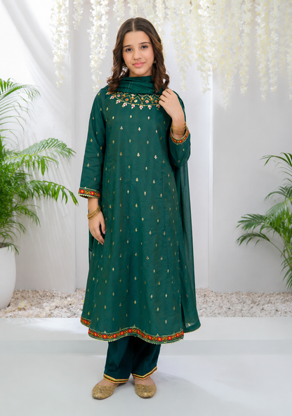 OCHRE Kids Embroidered Luxury Lawn – 2-Piece Suit (AK-2266)