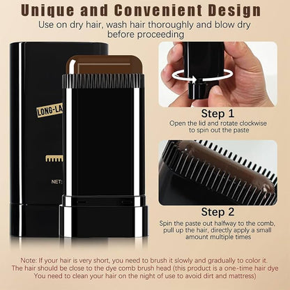 Hairdressing Wand Instant Root Touch-Up – Natural Hair Color Stick for Hair Coverage - Black (20g)