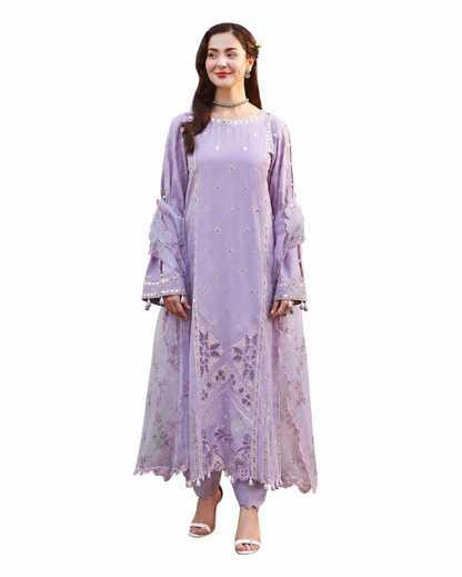 Lavender Grace – Embroidered Lilac Luxury Suit Set