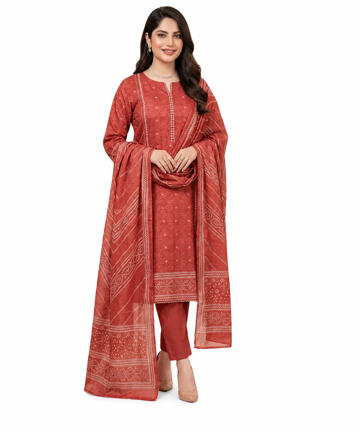 Rosewood Charm Printed Lawn Suit