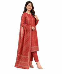 Rosewood Charm Printed Lawn Suit