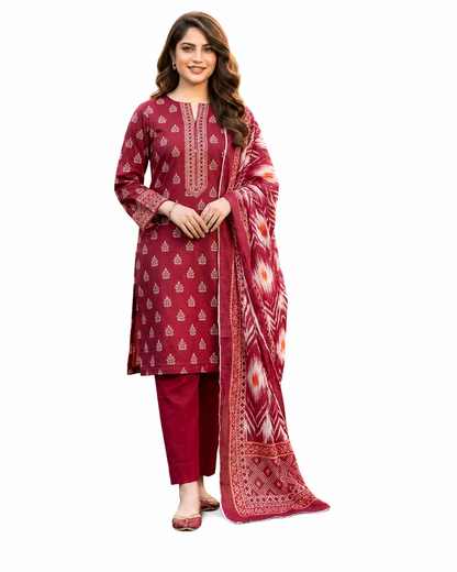 Crimson Grace Printed Lawn Suit