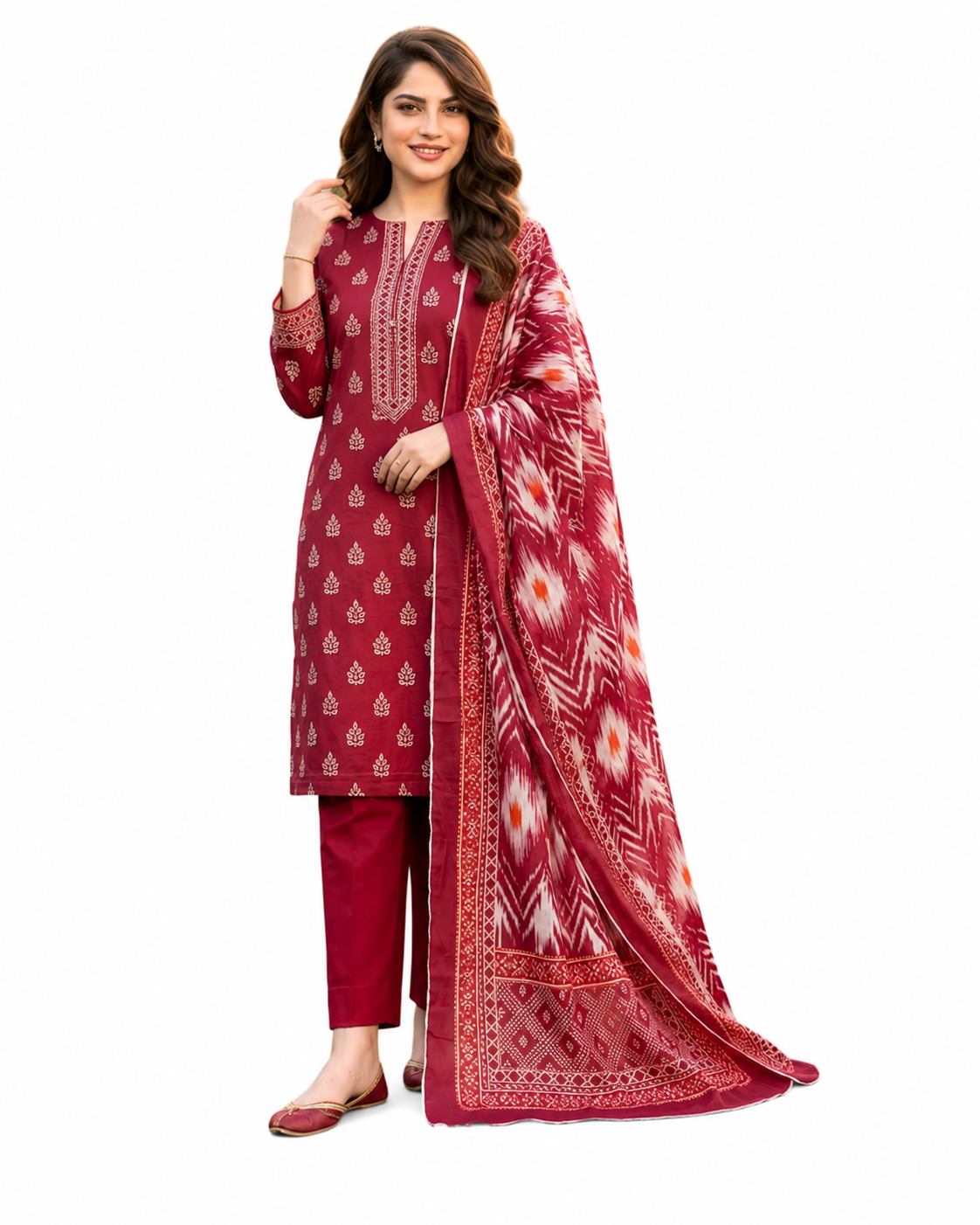 Crimson Grace Printed Lawn Suit