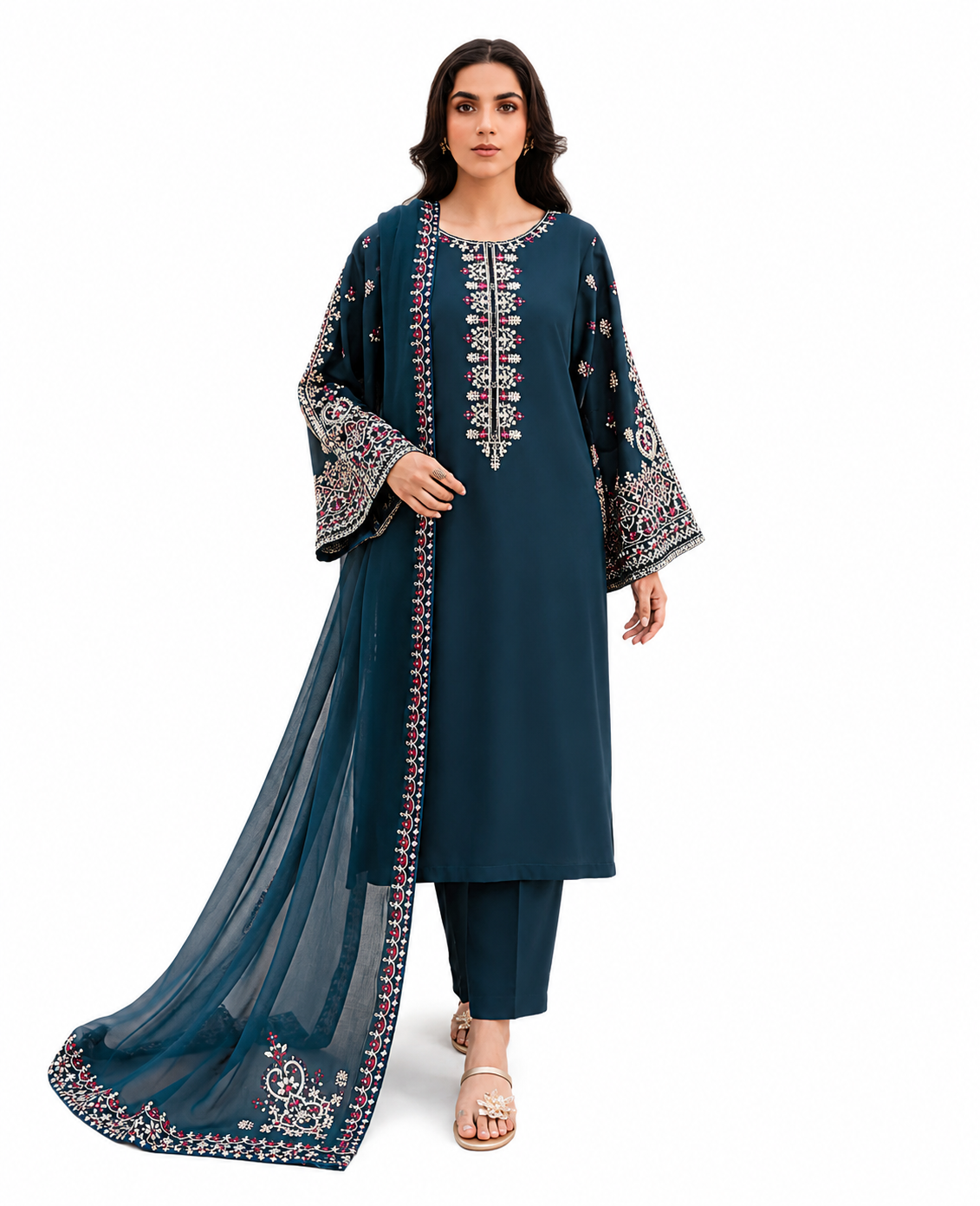Batik Midnight Elegance Premium Embroidered 3 Piece Lawn Suit