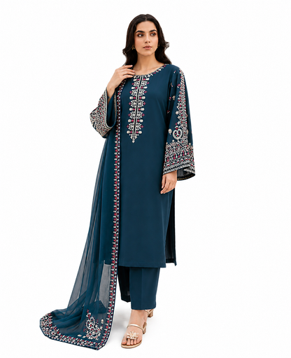 Batik Midnight Elegance Premium Embroidered 3 Piece Lawn Suit