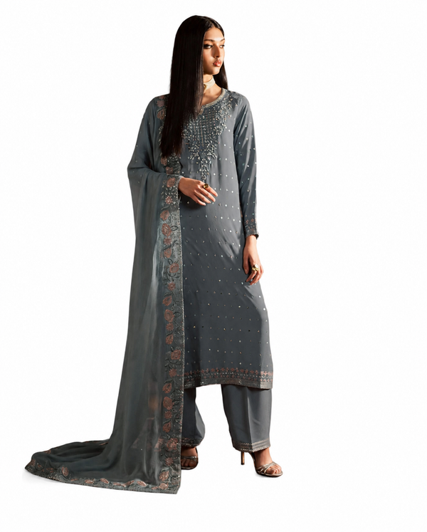 | Premium Embroidered Luxury Lawn 3 Piece Suit ✨
