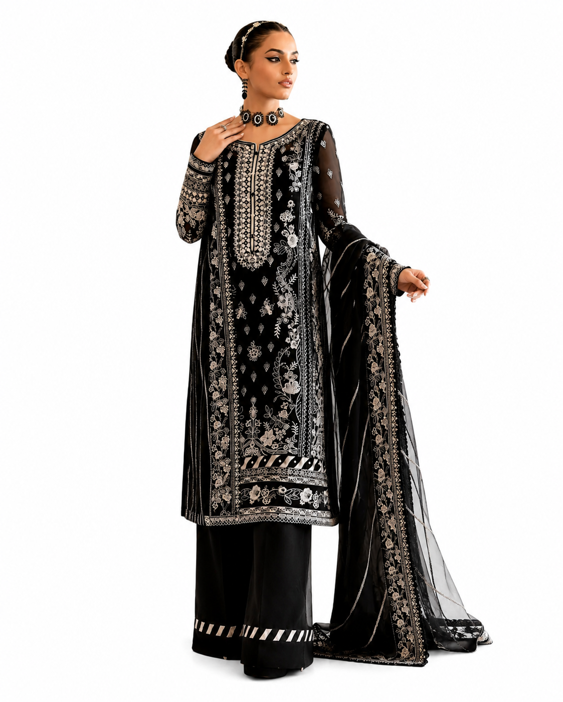 Gulaal Premium Embroidered Luxury Lawn 3 Piece Suit | AK-3436