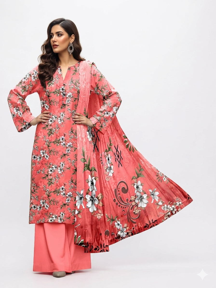 Alkaram Zayan Collection – Digital Lawn Printed 3-Piece Suit (Volume No-1124)
