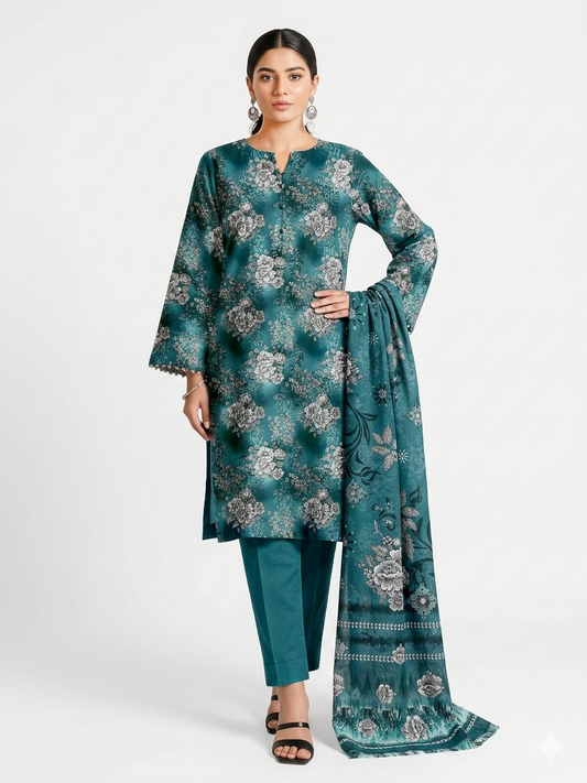 Alkaram Zayan Collection – Digital Lawn Printed 3-Piece Suit (Volume No-1124)