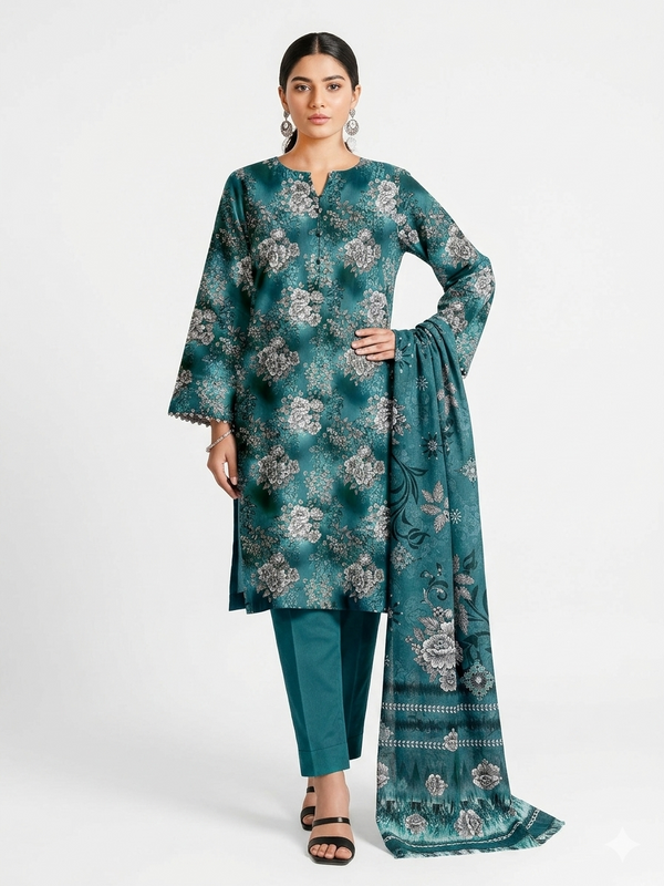 Alkaram Zayan Collection – Digital Lawn Printed 3-Piece Suit (Volume No-1124)