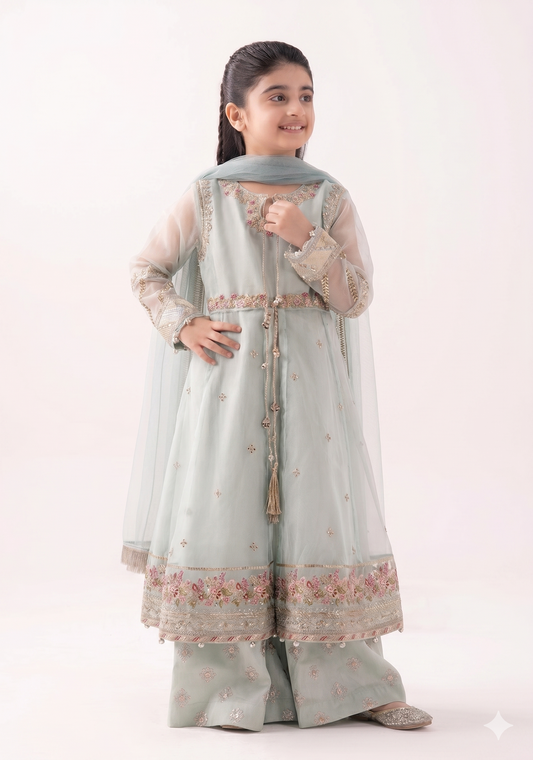 Maria.B. Kids Embroidered Luxury Lawn 2-Piece Suit (AK-2205) – Pastel Sage