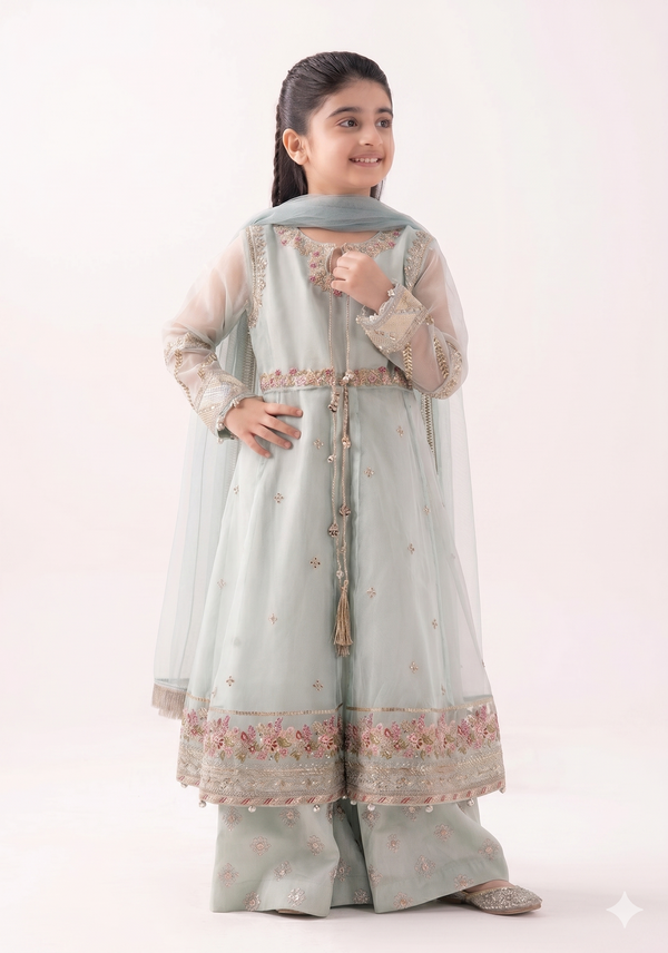 Maria.B. Kids Embroidered Luxury Lawn 2-Piece Suit (AK-2205) – Pastel Sage
