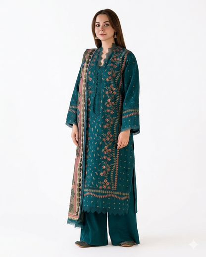 Sobia Nazir Premium Embroidered Luxury Lawn – Emerald Forest