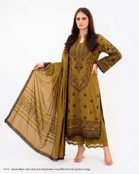 Mustard Heritage Premium Embroidered 3 Piece Lawn Suit