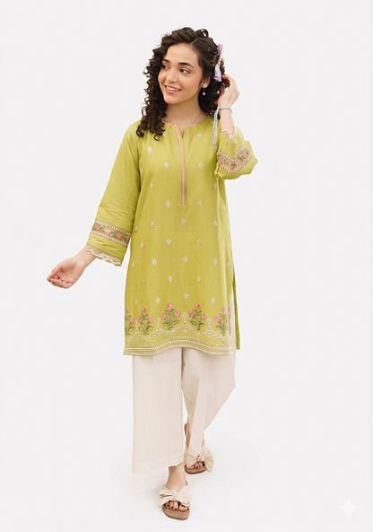 Pink Petals Kids Embroidered Luxury Lawn - AK-2241