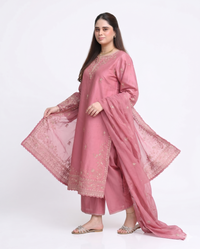 Blush Pink Luxury Embroidered 3 Piece Lawn Suit