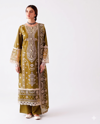Jazmin Premium Embroidered Luxury Lawn - AK-3311