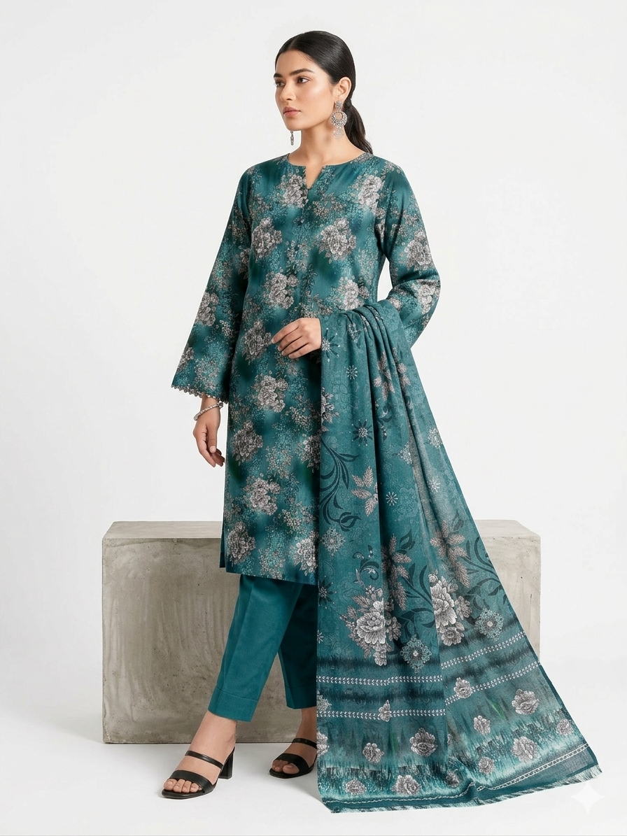 Alkaram Zayan Collection – Digital Lawn Printed 3-Piece Suit (Volume No-1124)