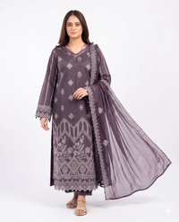 Libaas Premium Embroidered Luxury Lawn – 3-Piece Suit (AK-3299)