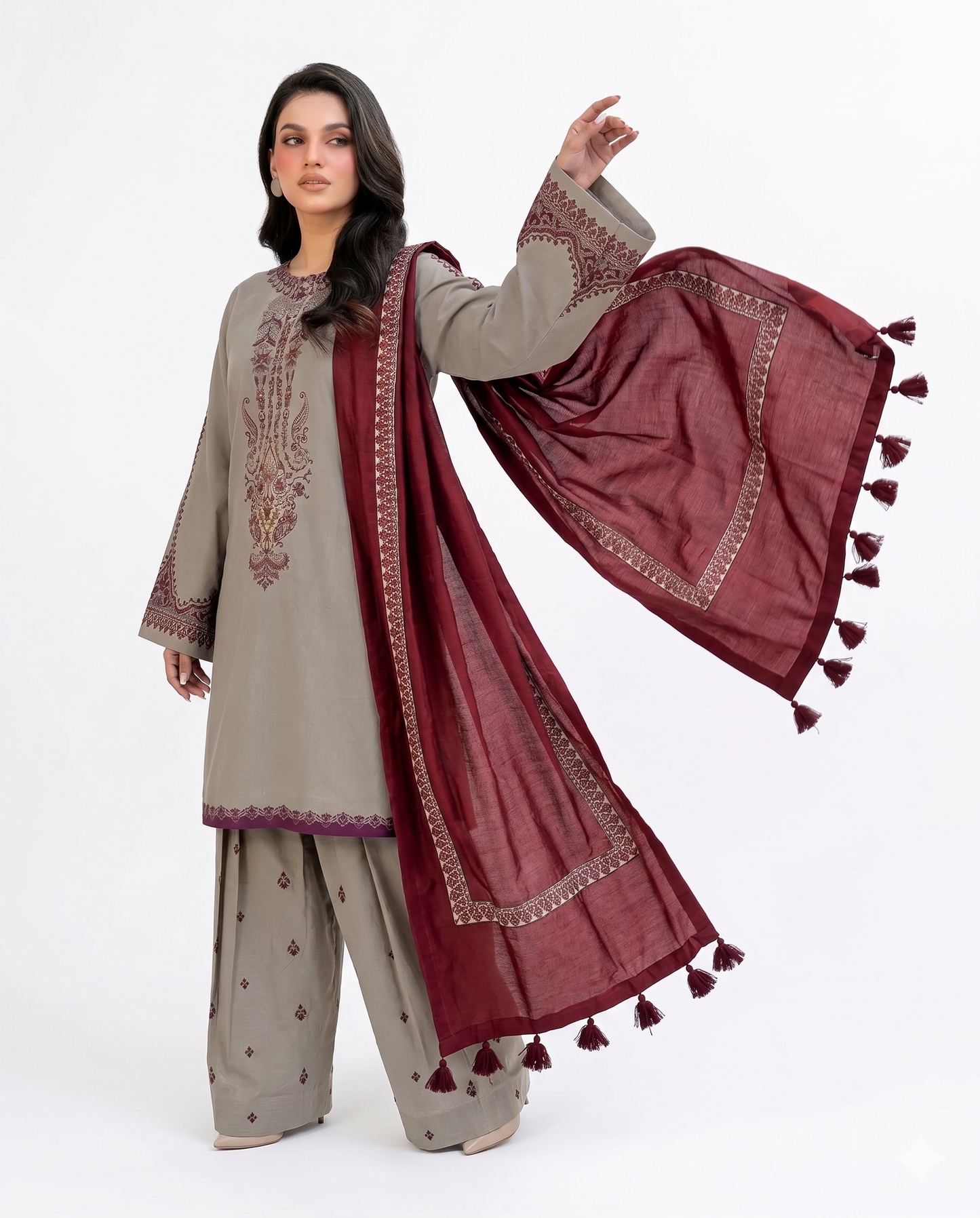 Baroque Premium Embroidered Luxury Lawn – AK-3331