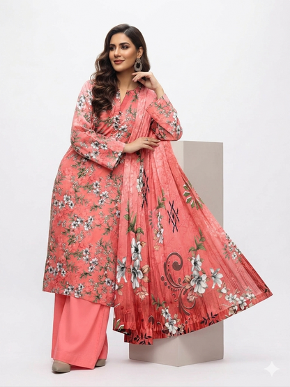 Alkaram Zayan Collection – Digital Lawn Printed 3-Piece Suit (Volume No-1124)