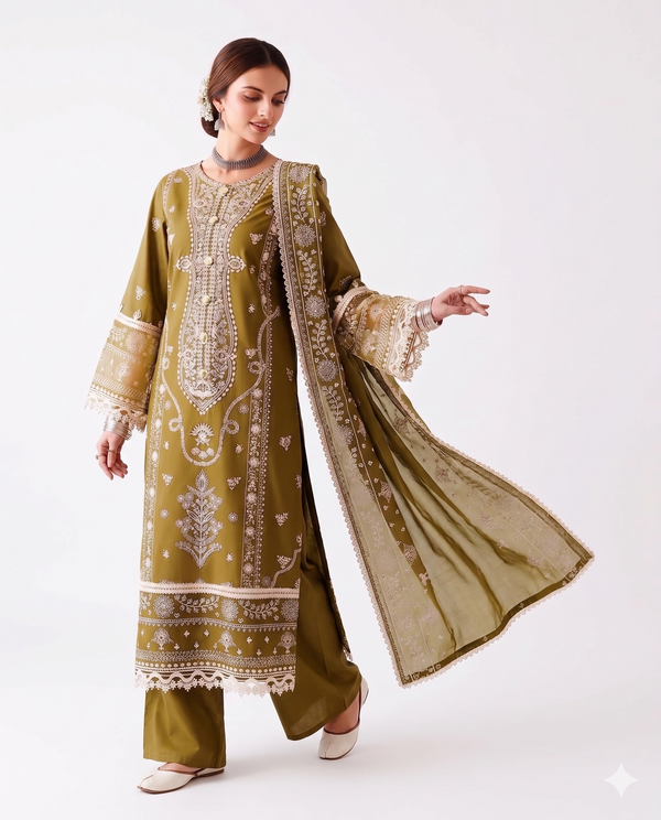 Jazmin Premium Embroidered Luxury Lawn - AK-3311