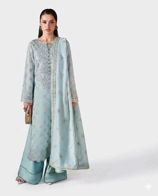 Asim Jofa Premium Embroidered Luxury Lawn – 3-Piece Suit (AK-3281)