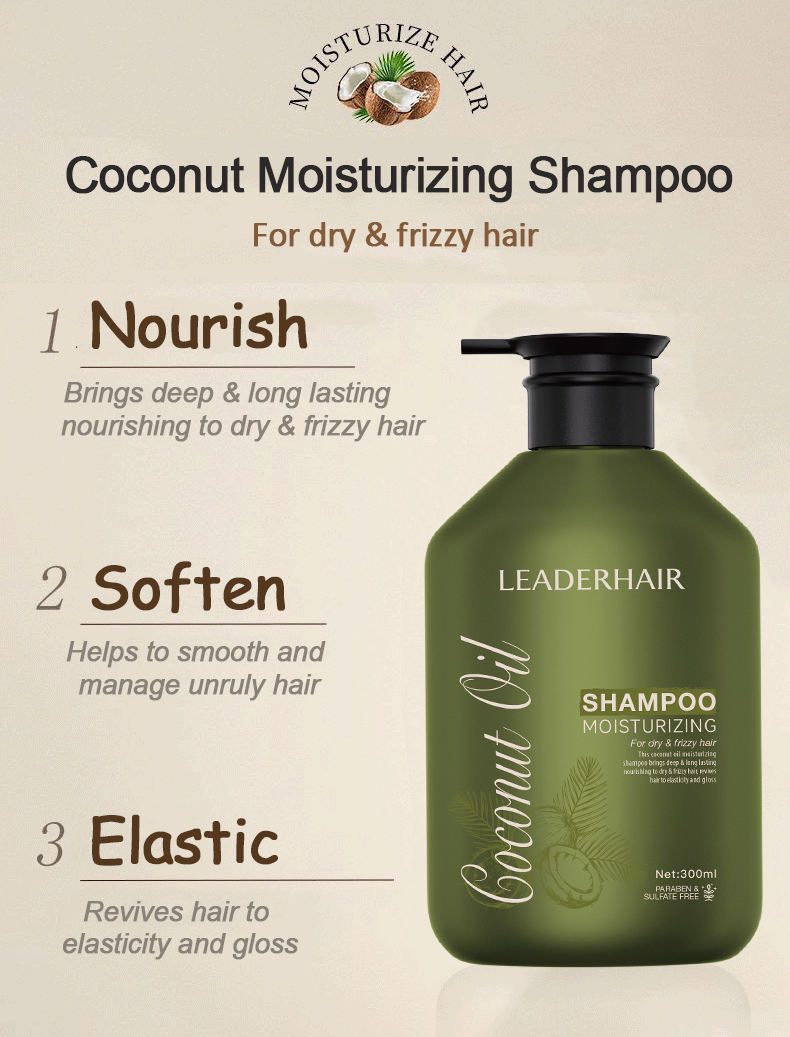 OEM/ODM Manufacturer Sulfate Free Hair Care Product Moisturizing Coconut Oil Shampoo and Conditioner Set for Men and Women