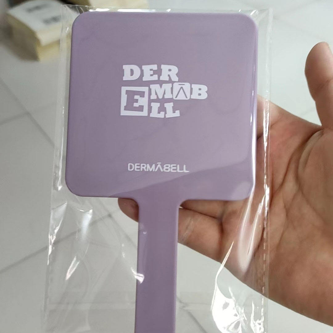 Zonyin Compact ABS Plastic Handheld Mirror Large Square Single-Sided Vanity Cosmetic Mirror Personalized Cute Small Handle