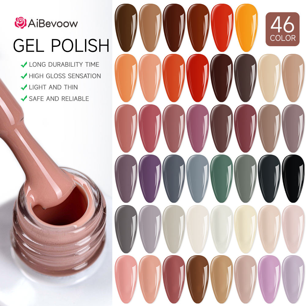 AiBevoow 15Ml 46 Colors High Quality Gel Nail Polish OEM Wholesale Nail Suppliers Nail Art Painting Gel Polish for Nail Beauty