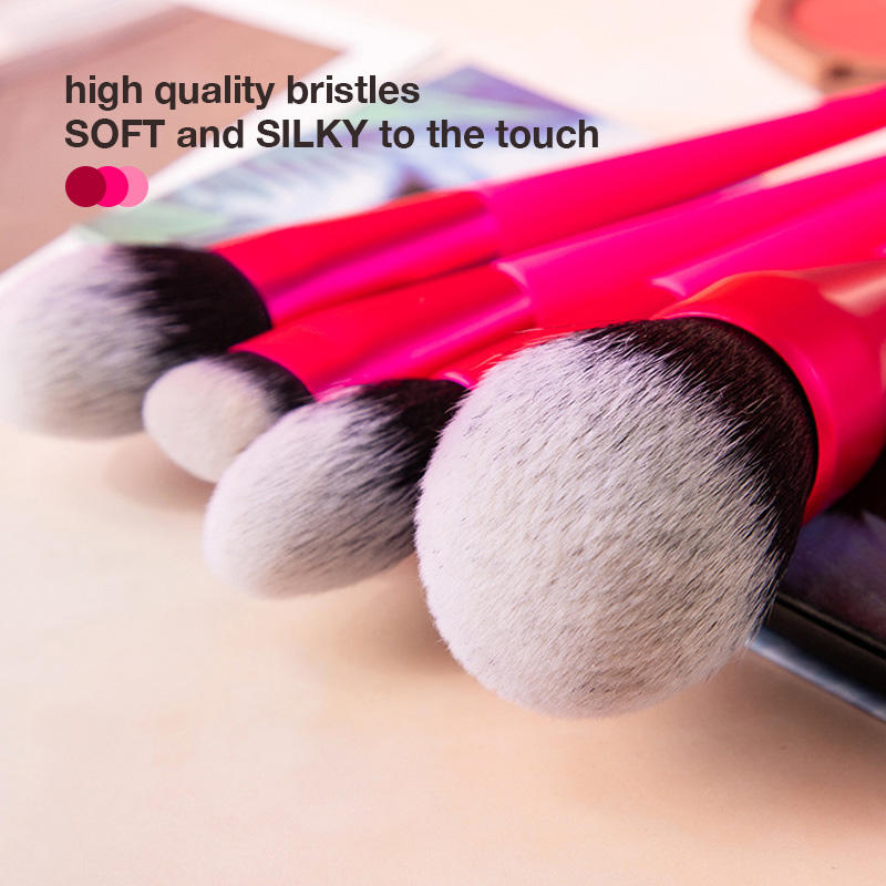 Custom Pink Professional Makeup Brush Kit Private Label Cosmetic Brush Set with Logo for Face Foundation Makeup