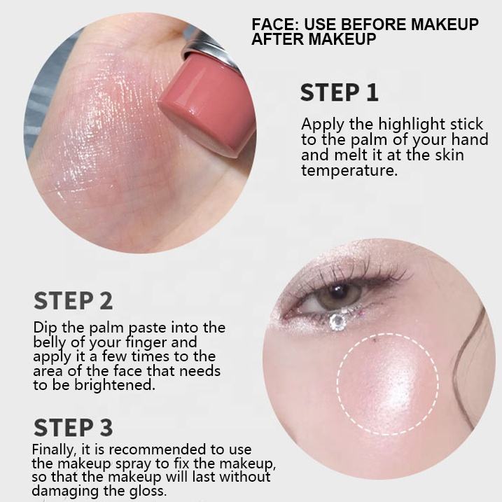New Private Label OEM Glowing Highlighter Face Makeup Stick Pressed Herbal Powder New Make-Up Product