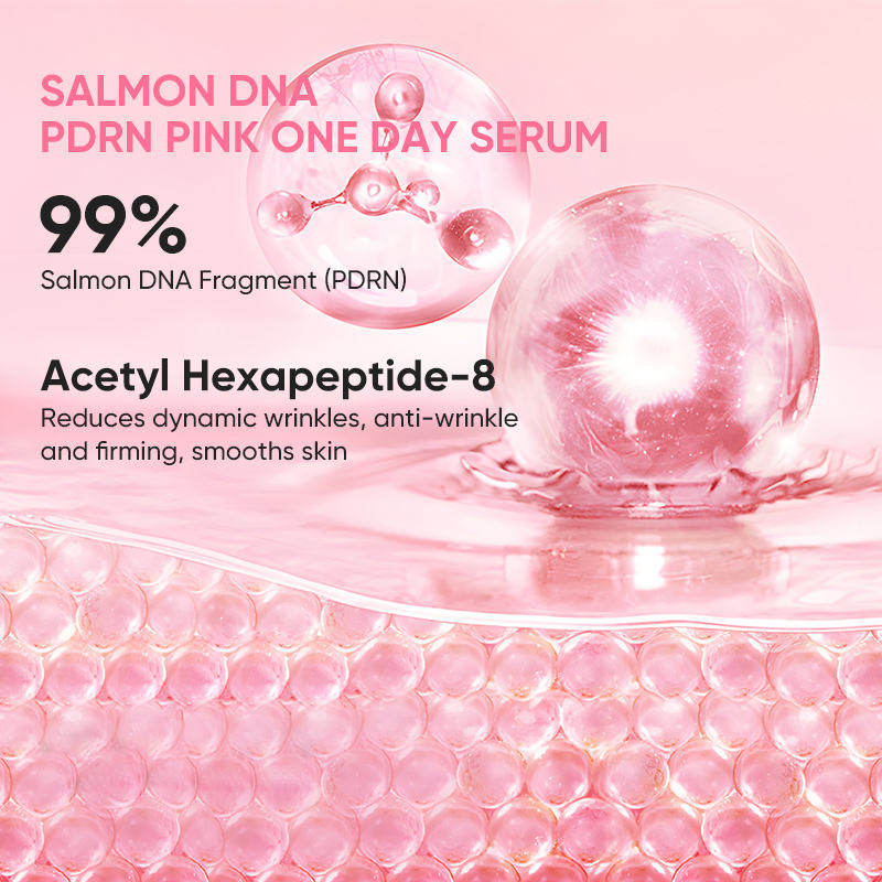 OEM Pdrn Skin Booster Serum Anti-age Moisturizing Pdrn Salmon Dna pink Peptide Serum 30ml 10 Pieces for Daily