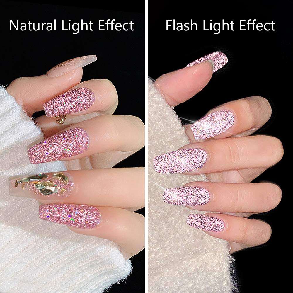 Oem Odm Wholesale Factory Supply Natural Shiny Disco Gel Polish Holographic Glitter UV LED Soak Reflective Nail Art Gel Bottle
