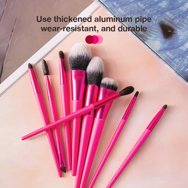 Custom Pink Professional Makeup Brush Kit Private Label Cosmetic Brush Set with Logo for Face Foundation Makeup
