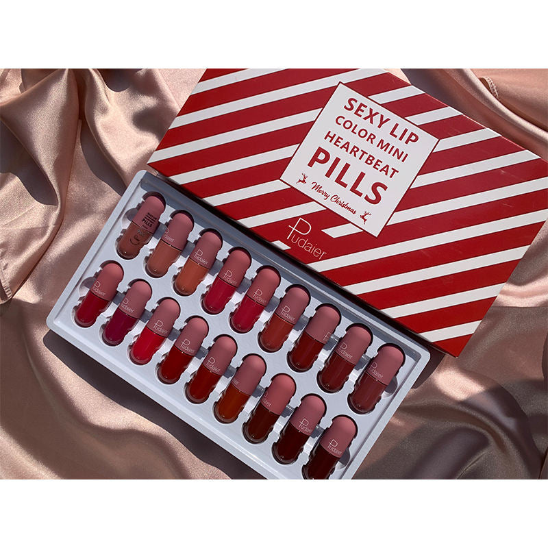 Wholesale Makeup Mini Capsule Matte Liquid Lipstick Matte 18 Shades Waterproof Nude Color Private Label Lip Set