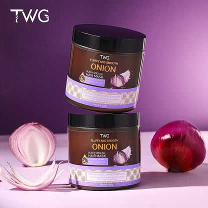 TWG RTS New Arrivals Onion Black Seed Oil Fluffy Hair Mask Repair Anti Frizz Hair Care Nourishing Moisturizing Onion Hair Mask