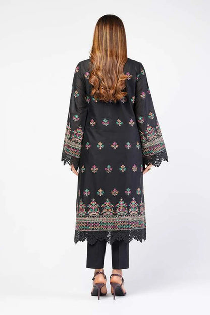 Zayan Collection – Jet Black Embroidered 3-Piece Lawn Bana Dora Suit (VOL-1204)
