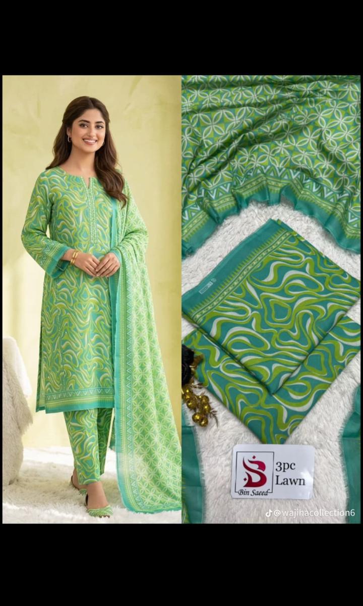 Mint Green Printed 3 Piece Lawn Suit | Elegant Summer Collection