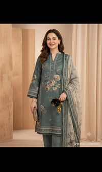 Sage Bloom Printed Lawn Suit