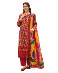 Autumn Radiance – Multicolor Floral Printed Suit Set