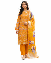 Sunlit Bloom – Mustard Floral Printed Suit Set