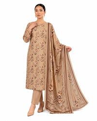 Desert Bloom – Beige Floral Printed Three-Piece Suit