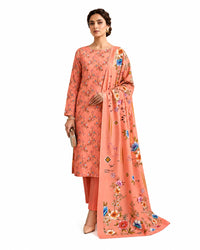 Peach Blossom – Floral Printed Three-Piece Suit