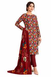 Crimson Bloom – Vibrant Floral Printed Three-Piece Suit