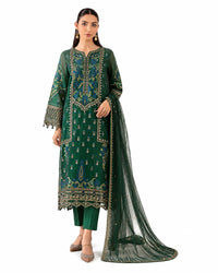 Emerald Grace – Embroidered Green Traditional Suit