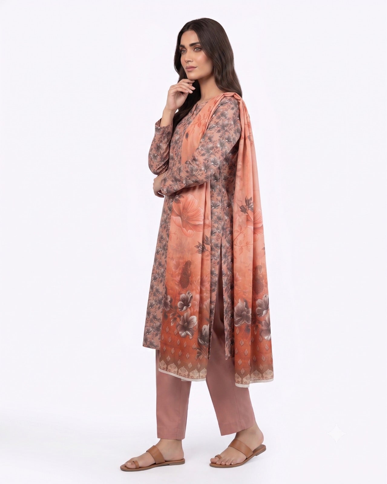 Blush Bloom Printed 3-Piece Lawn Suit