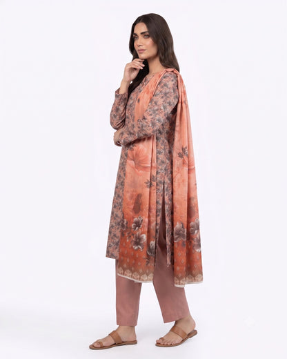 Blush Bloom Printed 3-Piece Lawn Suit