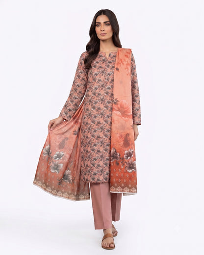 Blush Bloom Printed 3-Piece Lawn Suit